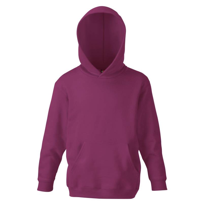 Klassische Hoodie Jungen Weinrot 5-6A von Fruit of the Loom