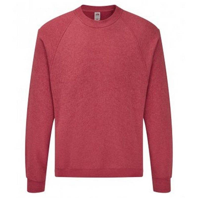 Klassische Raglan Sweatshirt Damen Rot Bunt S von Fruit of the Loom