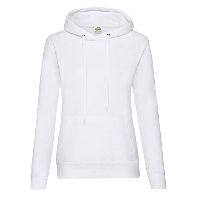 Lady Fit Kapuzenpullover Damen Weiss S von Fruit of the Loom