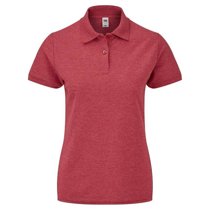 Lady Fit Piqua © Polo-hemd Damen Rot Bunt XL von Fruit of the Loom