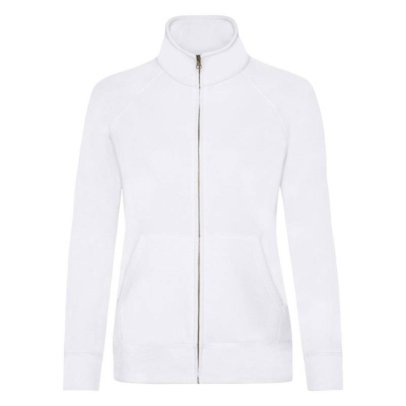 Ladyfit Fleecesweatshirtjacke Damen Weiss M von Fruit of the Loom