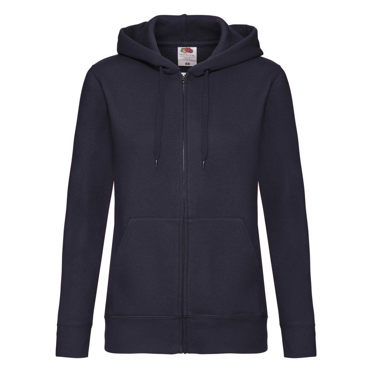 Ladyfit Kapuzenjacke Sweatshirtjacke Mit Kapuze Damen Marine M von Fruit of the Loom