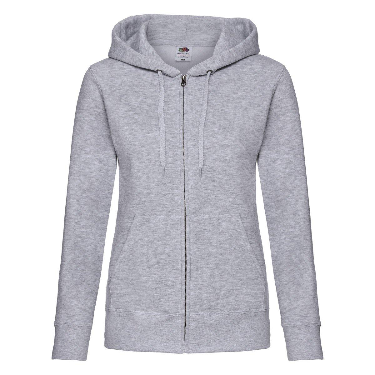 Ladyfit Kapuzenjacke Sweatshirtjacke Mit Kapuze Damen Grau M von Fruit of the Loom