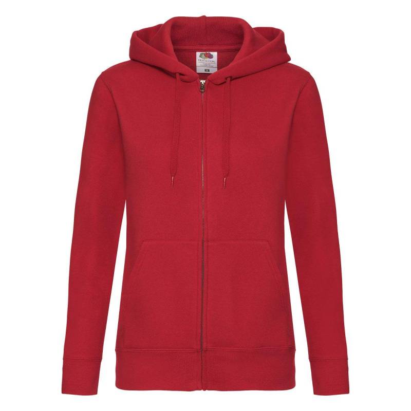 Ladyfit Kapuzenjacke Sweatshirtjacke Mit Kapuze Damen Rot Bunt S von Fruit of the Loom