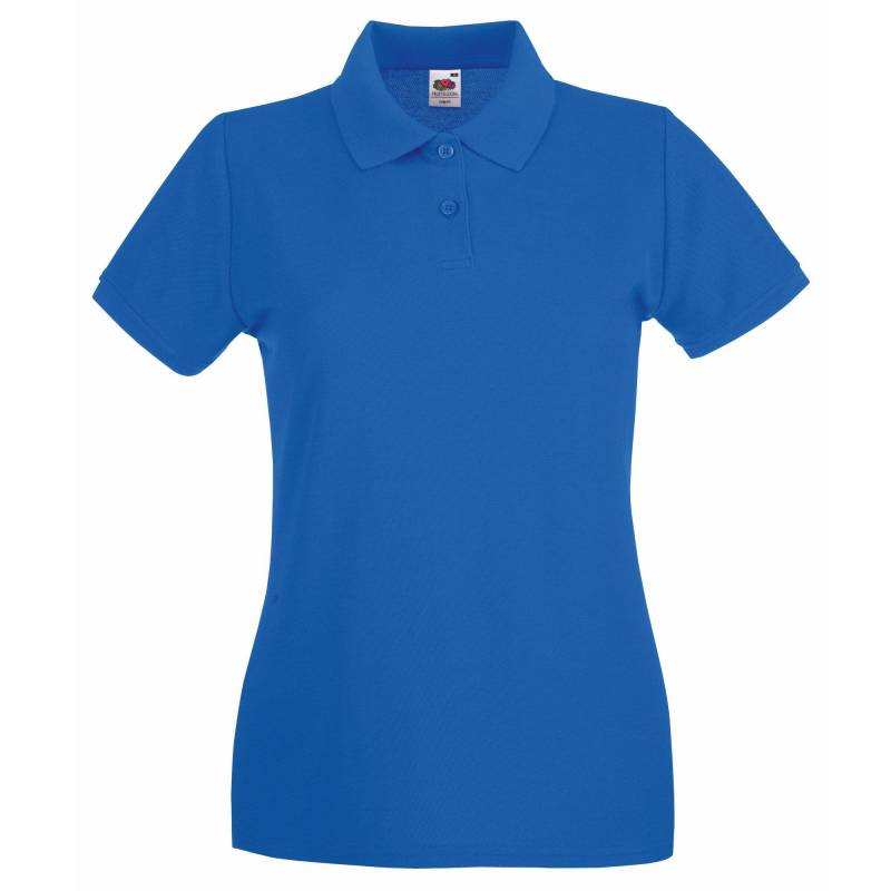 Ladyfit Premium Poloshirt Damen Königsblau M von Fruit of the Loom