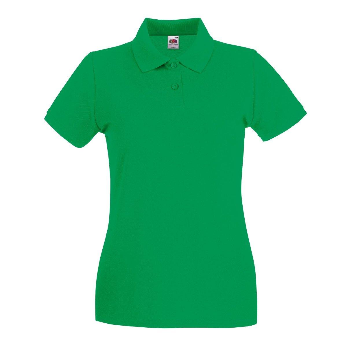 Ladyfit Premium Poloshirt Damen Grün XXL von Fruit of the Loom