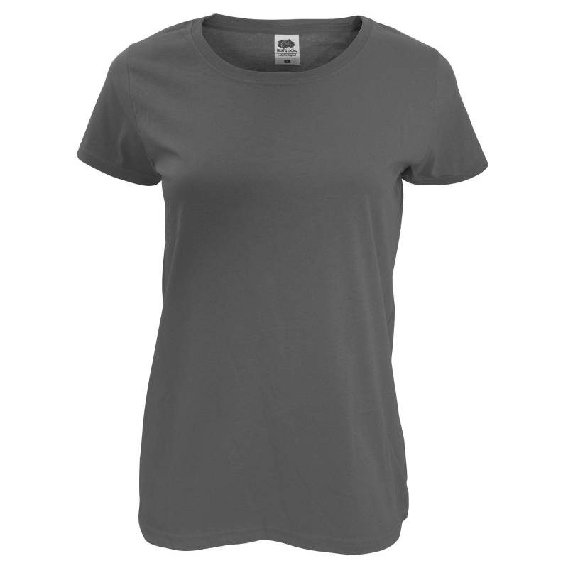 Ladyfit Tshirt, Kurzärmlig Damen Taubengrau S von Fruit of the Loom