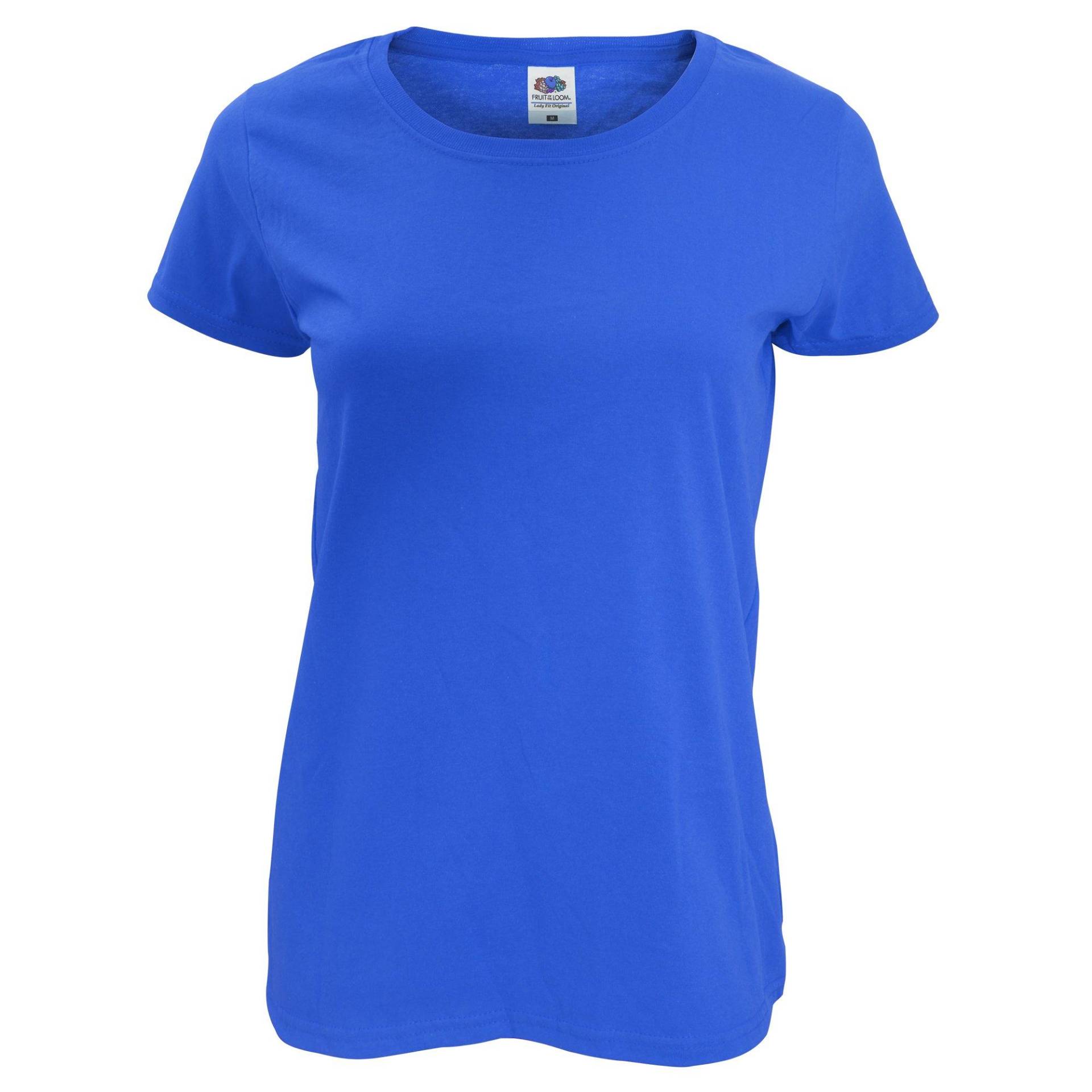 Ladyfit Tshirt, Kurzärmlig Damen Königsblau XS von Fruit of the Loom