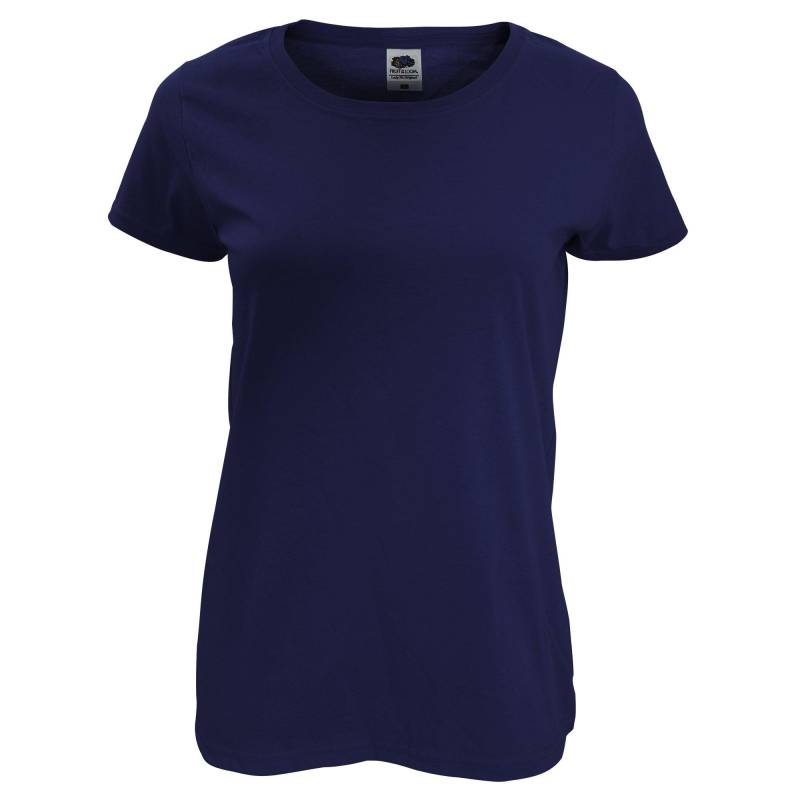 Ladyfit Tshirt, Kurzärmlig Damen Marine XS von Fruit of the Loom