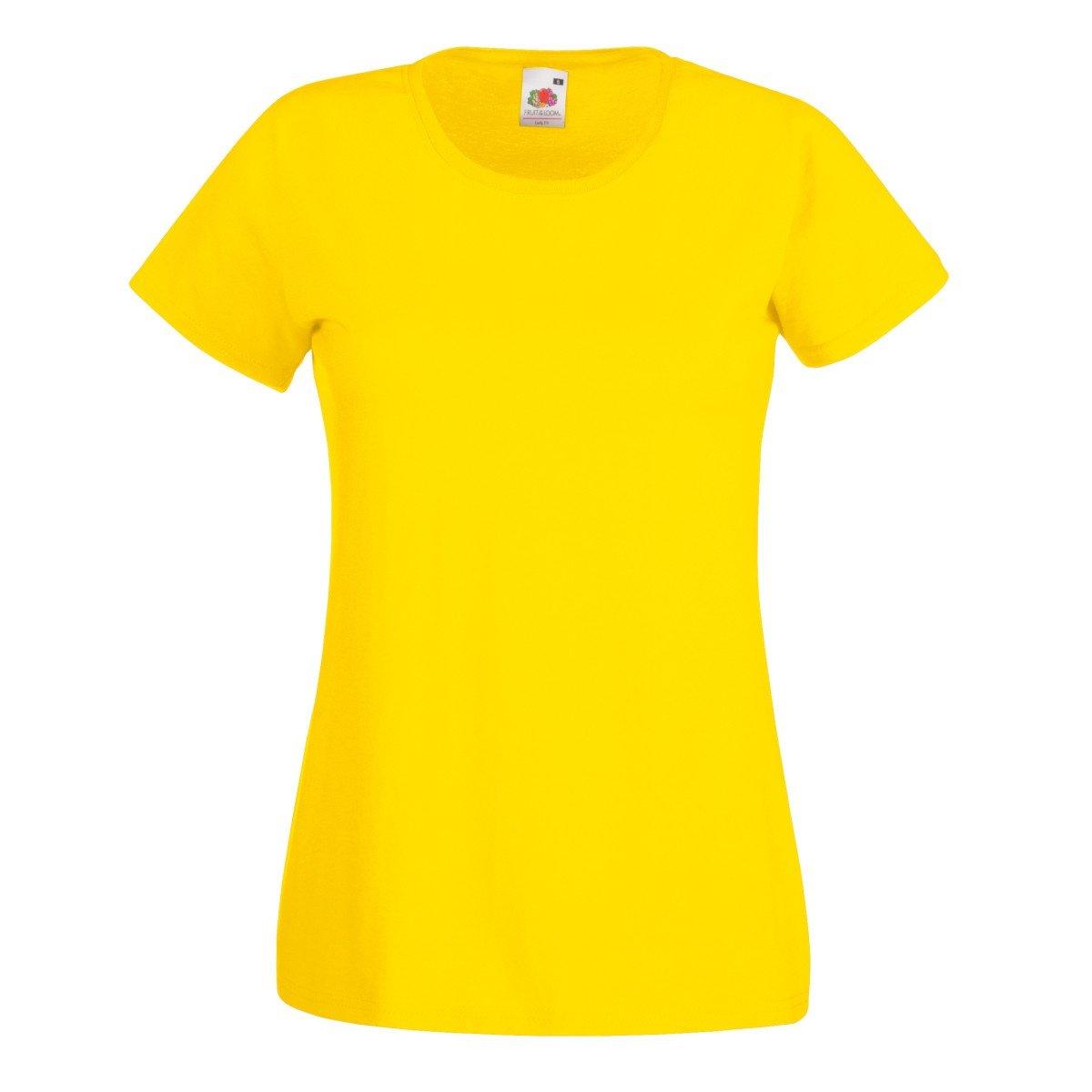 Ladyfit Tshirt (5 Stückpackung) Damen Gelb M von Fruit of the Loom