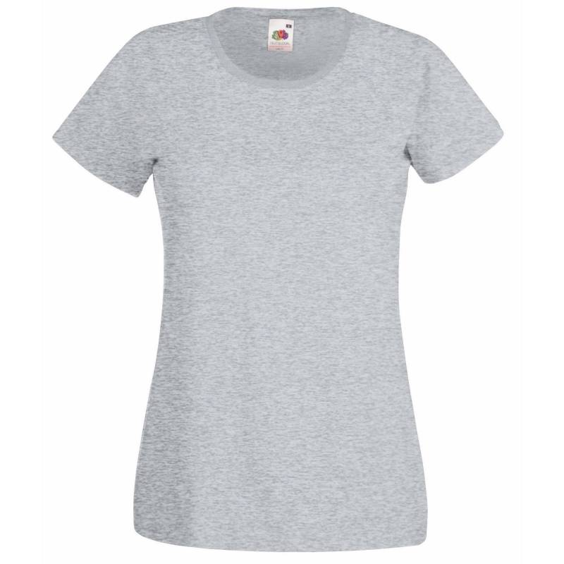 Ladyfit Tshirt Damen Grau L von Fruit of the Loom