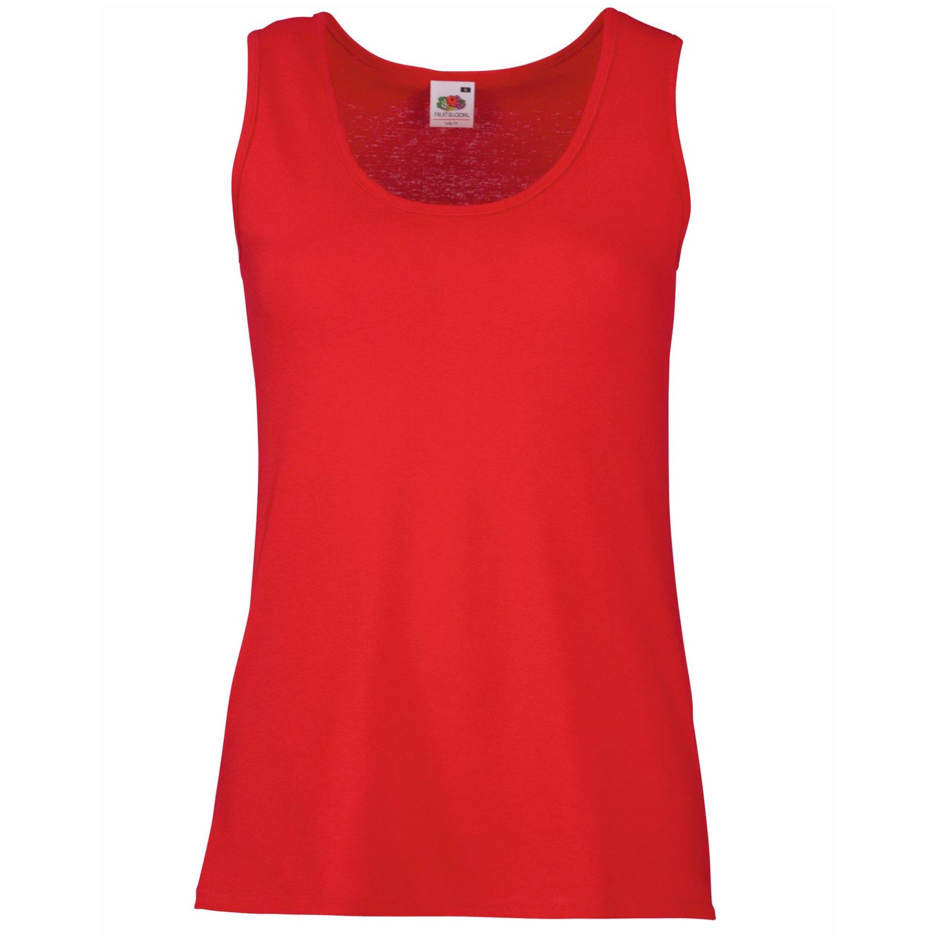 Ladyfit Vest Valueweight Damen Rot Bunt XS von Fruit of the Loom