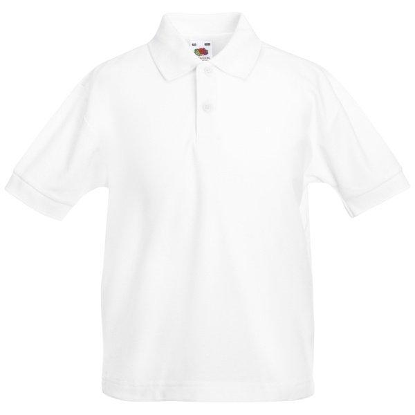 Polo Shirt Jungen Weiss 5-6A von Fruit of the Loom