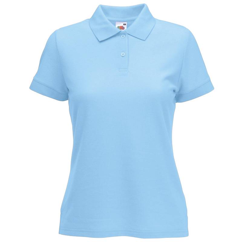 Poloshirt, Kurzarm Damen Himmelblau S von Fruit of the Loom