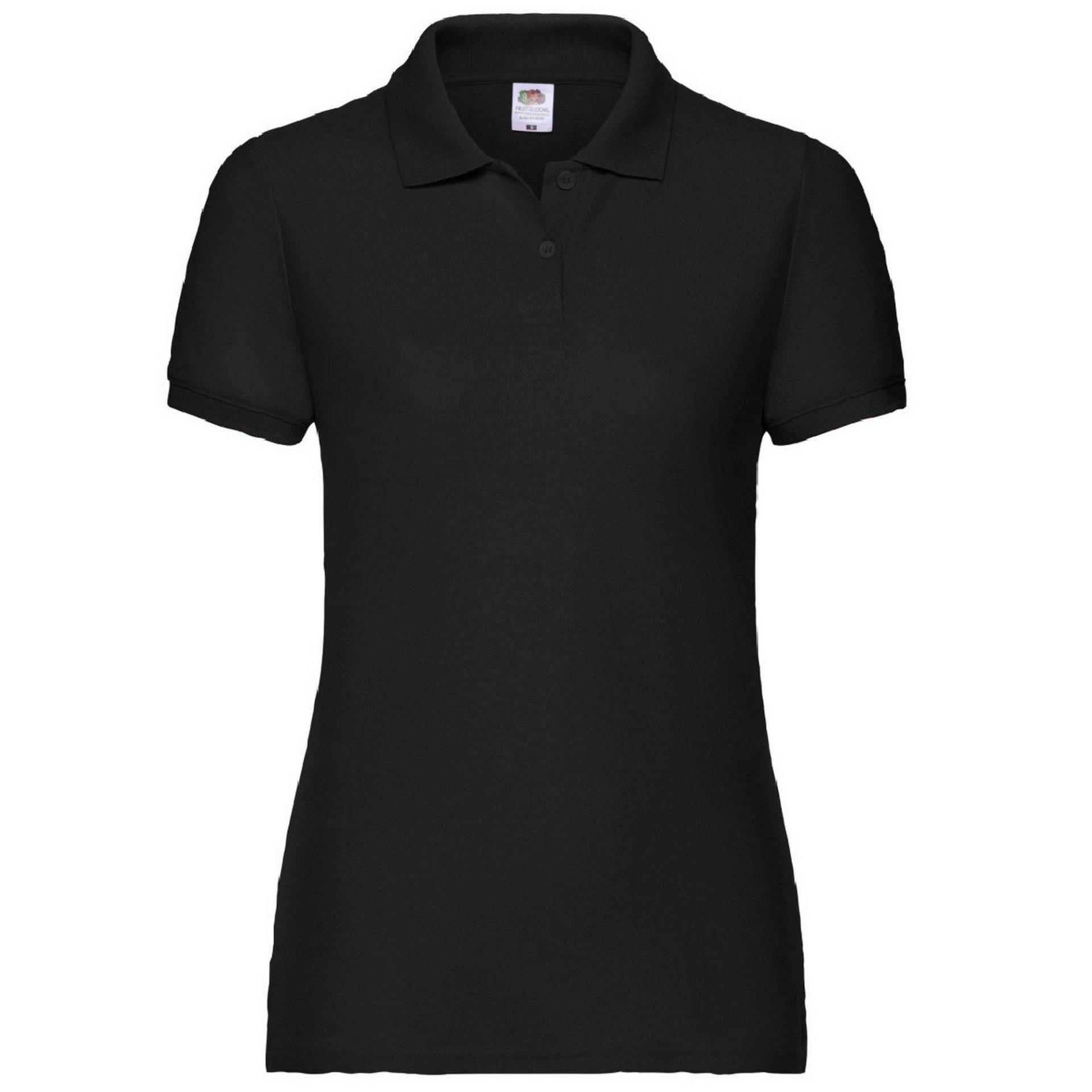 Poloshirt, Kurzarm Damen Schwarz XL von Fruit of the Loom