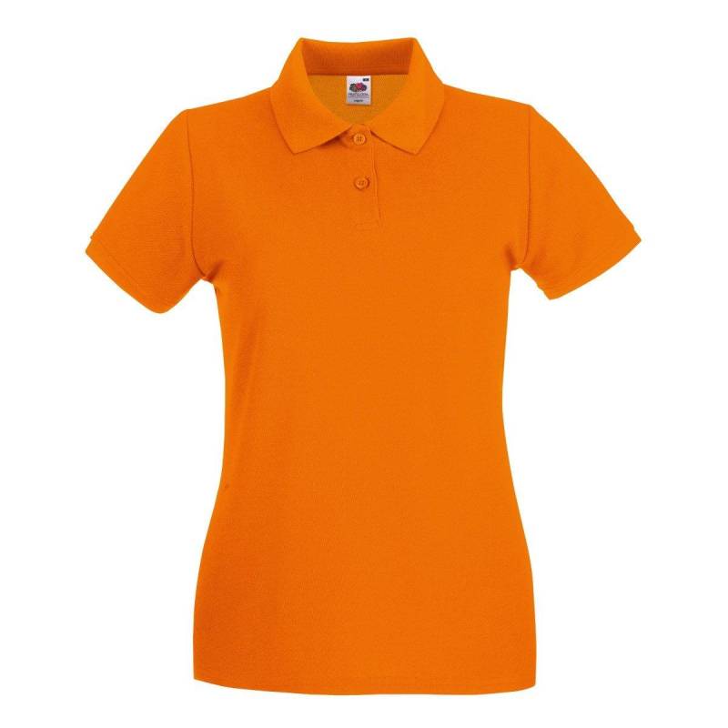 Poloshirt Damen Orange L von Fruit of the Loom