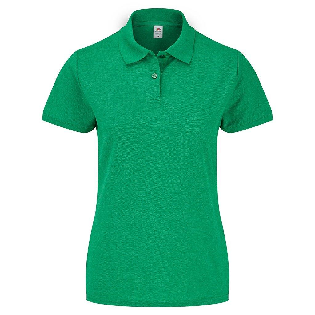 Poloshirt Lady Fit Piqué Damen Grün XS von Fruit of the Loom