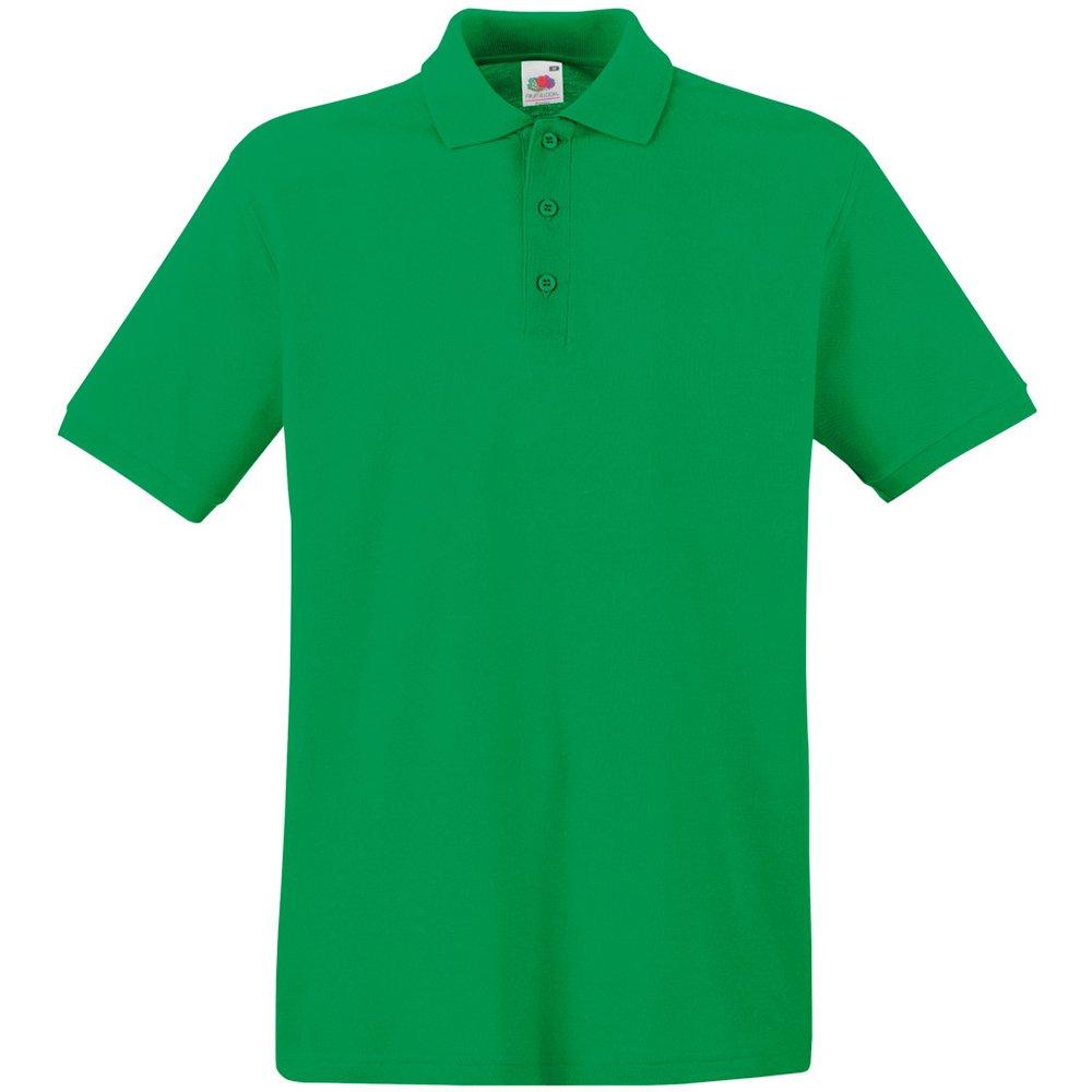 Premium Poloshirt, Kurzarm Herren Grün XXL von Fruit of the Loom