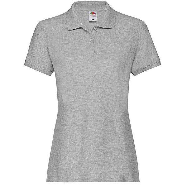 Premium Poloshirt Damen Taubengrau L von Fruit of the Loom