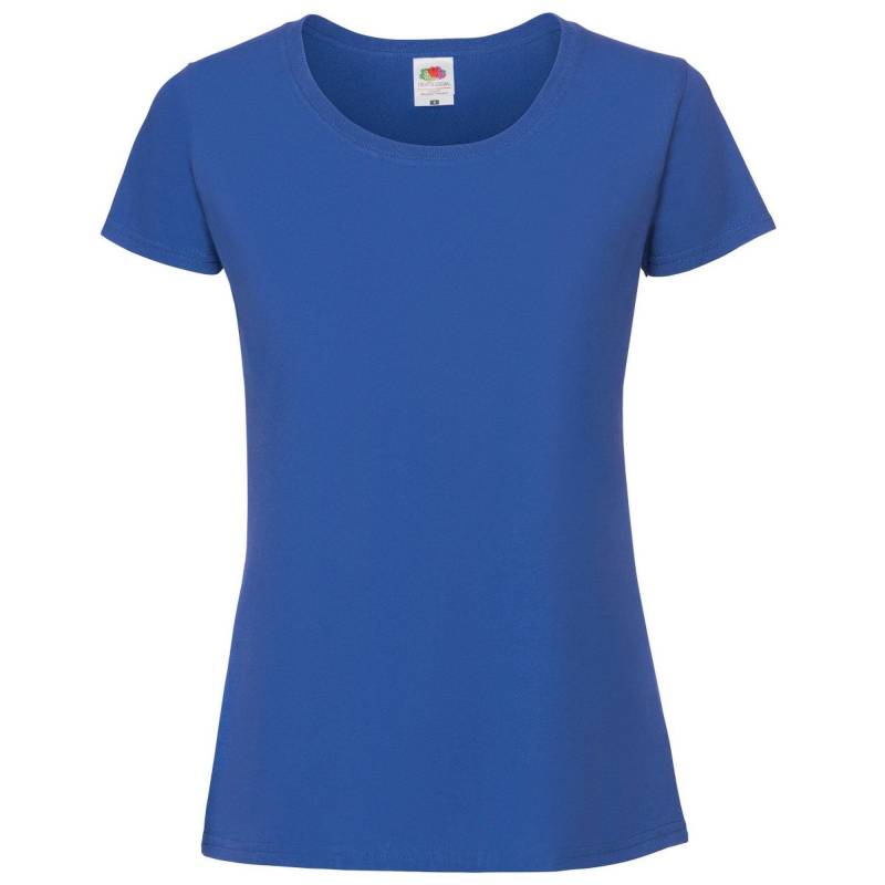 Premium Tshirt Damen Blau S von Fruit of the Loom