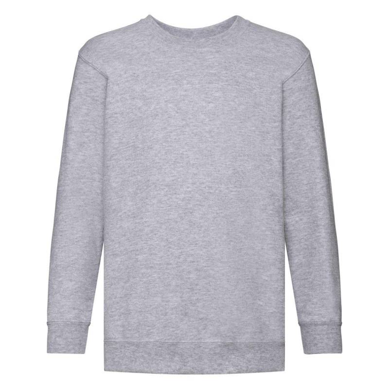 Set In Sleeve Sweatshirt Mädchen Grau 7-8 von Fruit of the Loom