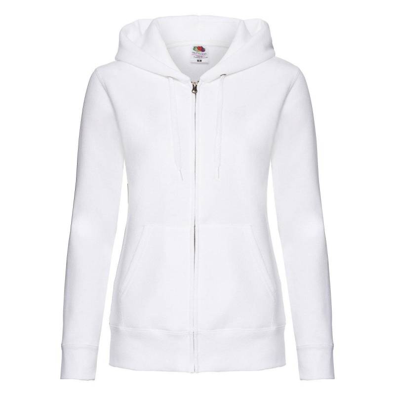 Sweatshirtjacke Mit Kapuze Damen Weiss M von Fruit of the Loom