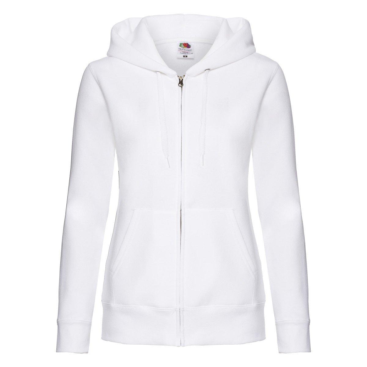 Sweatshirtjacke Mit Kapuze Damen Weiss S von Fruit of the Loom