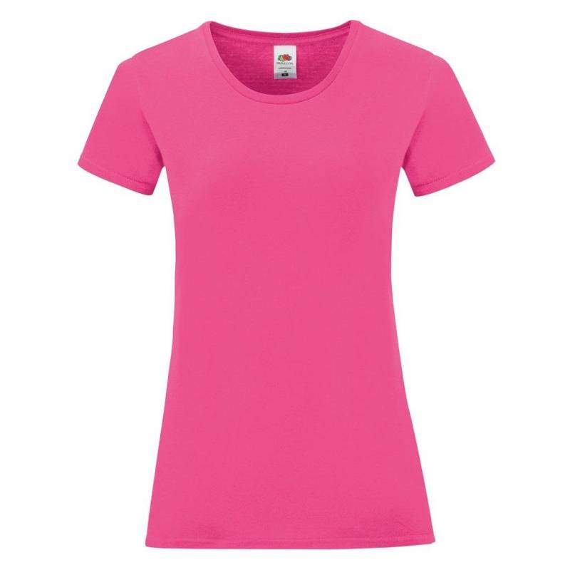 Tshirt Iconic, Kurzärmlig Damen Magenta M von Fruit of the Loom