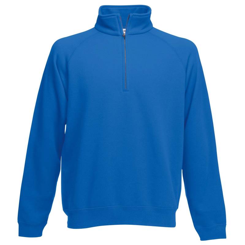 Zip Neck Sweatshirt Herren Königsblau M von Fruit of the Loom