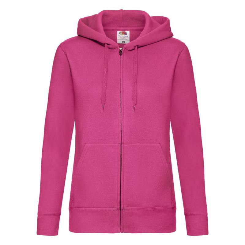 Hoodie Mit Durchgehendem Reißverschluss Damen Fuchsia 34 von Fruit of the Loom