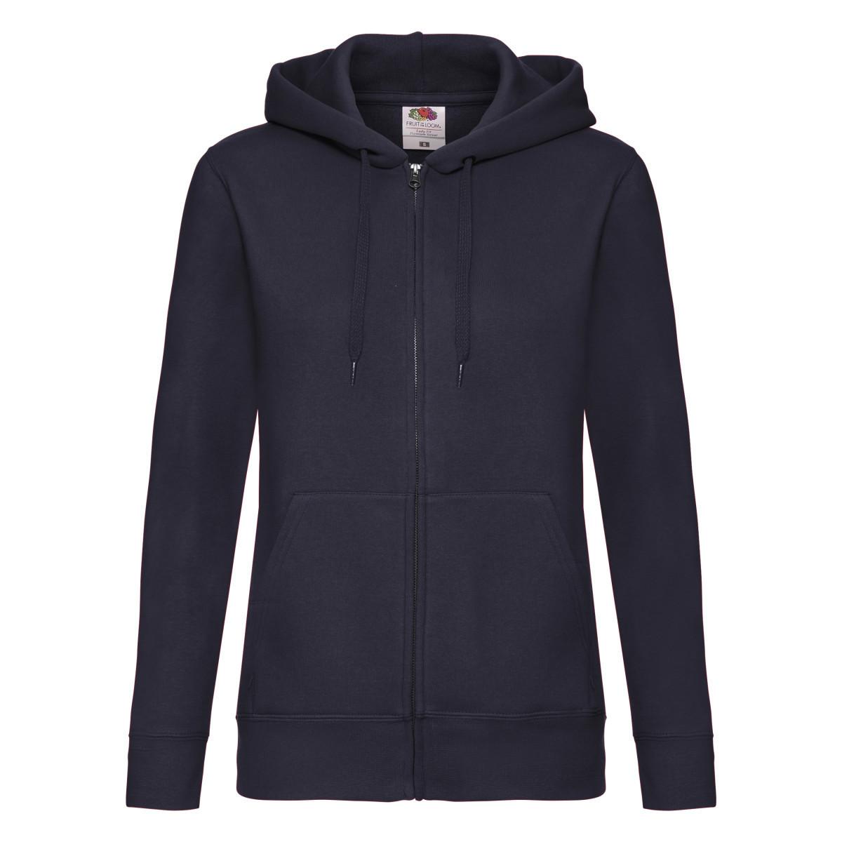 Hoodie Mit Durchgehendem Reißverschluss Damen Marine 34 von Fruit of the Loom