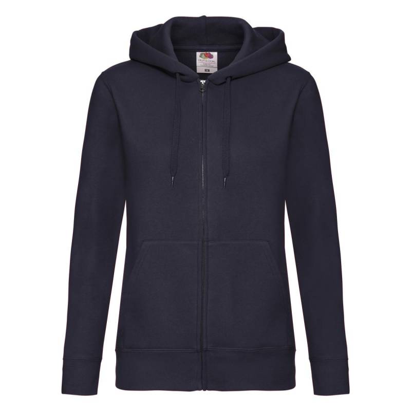 Hoodie Mit Durchgehendem Reißverschluss Damen Marine 36 von Fruit of the Loom