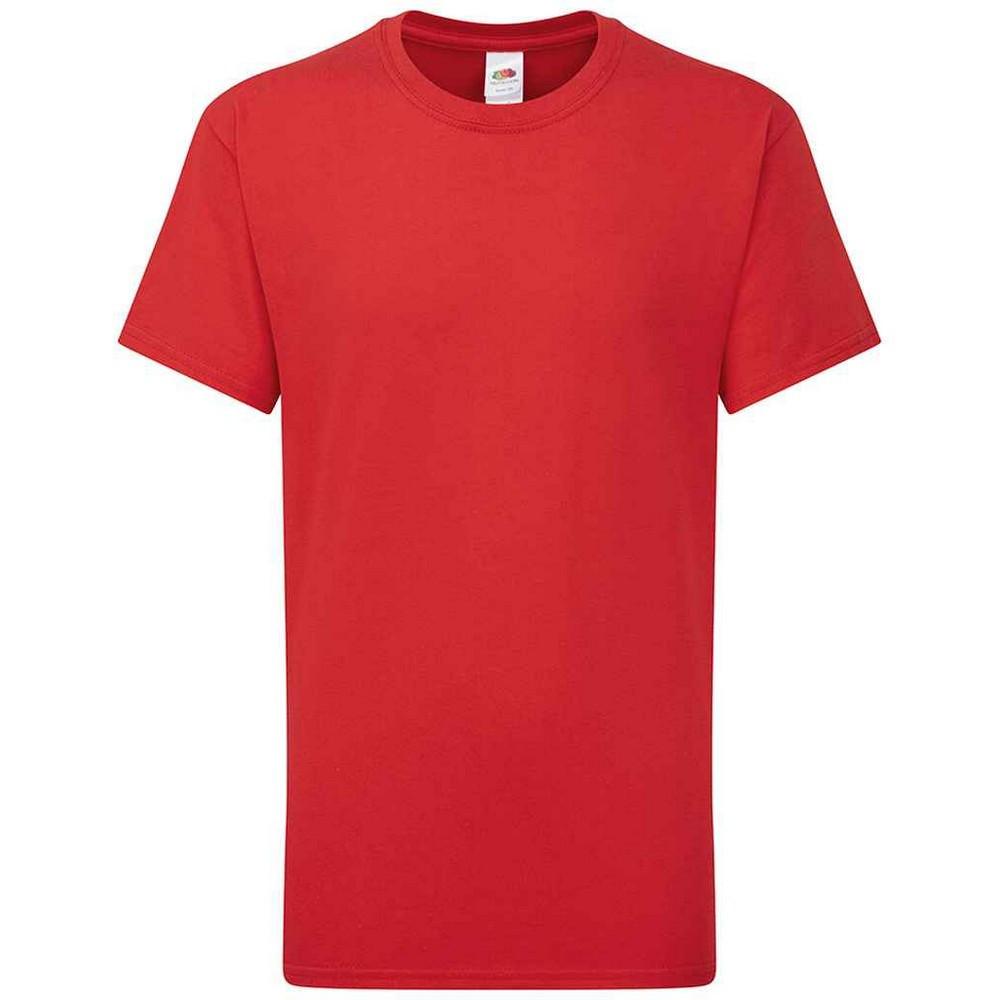 Iconic 195 Premium Tshirt Mädchen Rot Bunt 116 von Fruit of the Loom