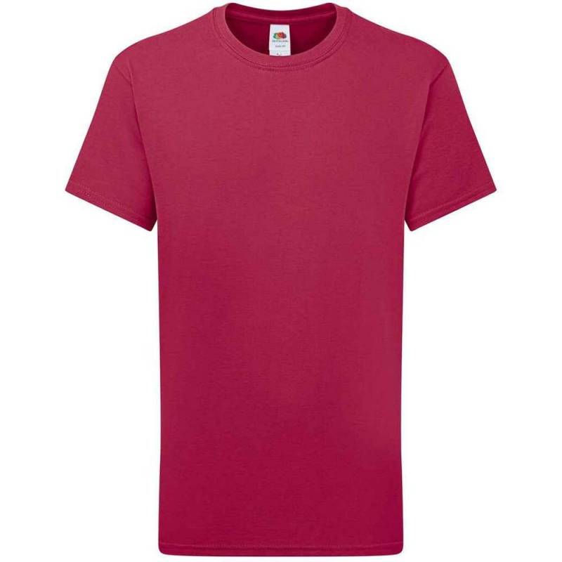 Iconic 195 Premium Tshirt Mädchen Rot Bunt 116 von Fruit of the Loom