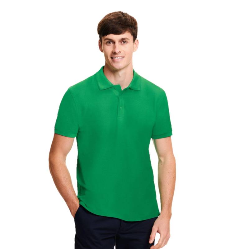 Iconic Poloshirt Herren Grün S von Fruit of the Loom