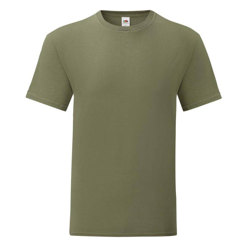 Iconic T-shirt (packung Mit 5) Herren Olivegrün M von Fruit of the Loom