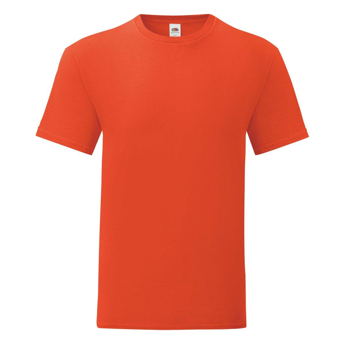 Fruit of the Loom - Iconic T-Shirt (Packung mit 5), für Herren, Orange, Größe 3XL von Fruit of the Loom