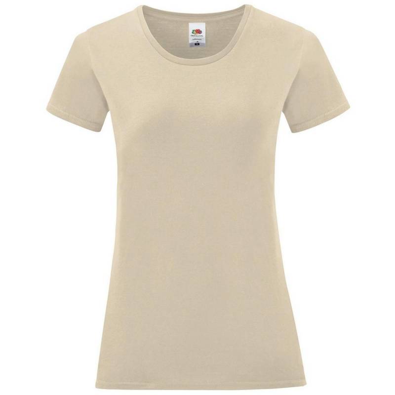 Fruit of the Loom - Iconic TShirt, für Damen, Beige, Größe S von Fruit of the Loom