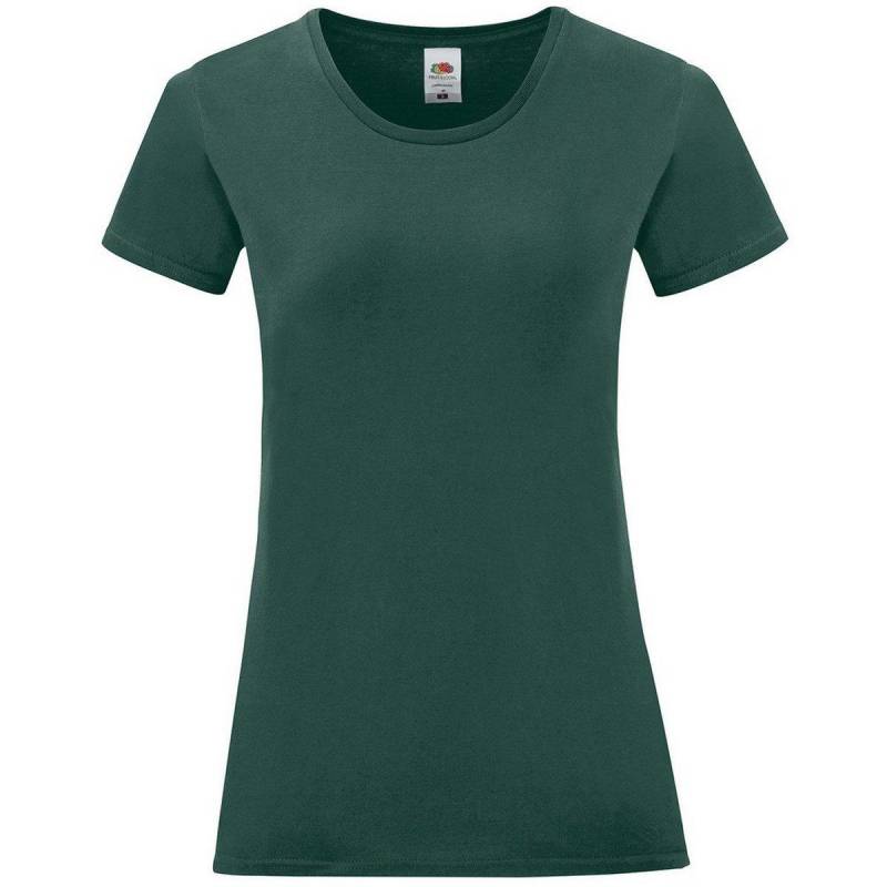 Iconic Tshirt Damen Waldgrün XL von Fruit of the Loom