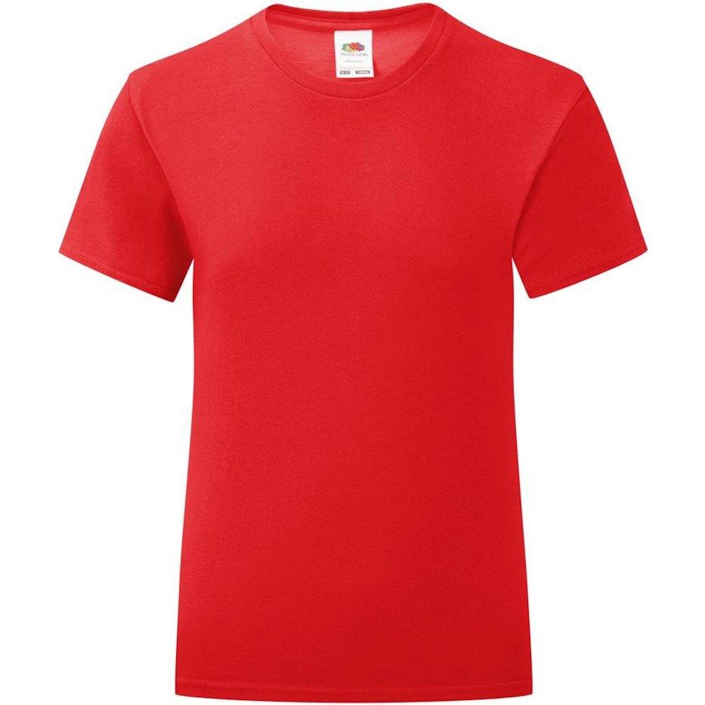 Iconic Tshirt Mädchen Rot Bunt 12-13A von Fruit of the Loom