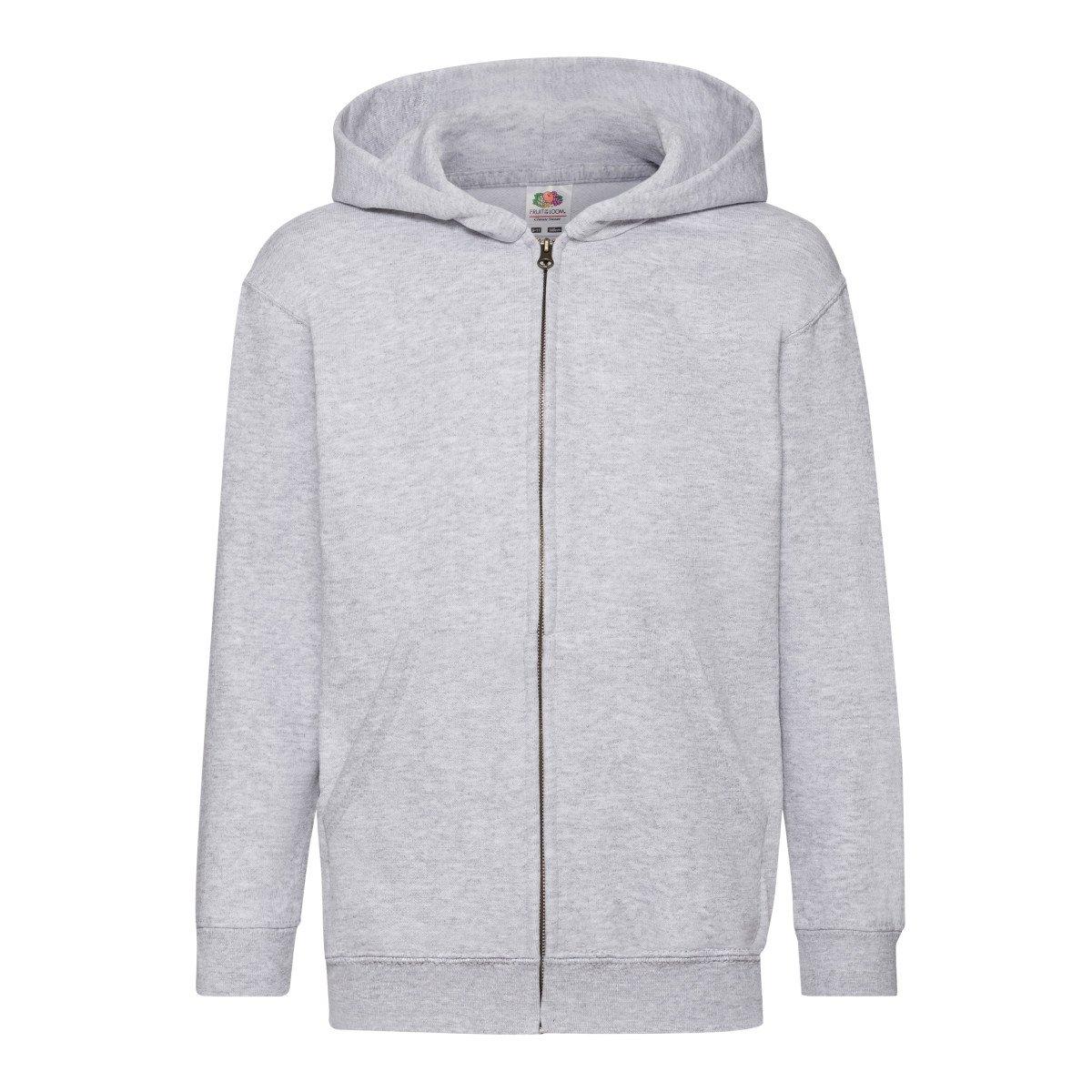 Kapuzenjacke Jungen Grau 116 von Fruit of the Loom