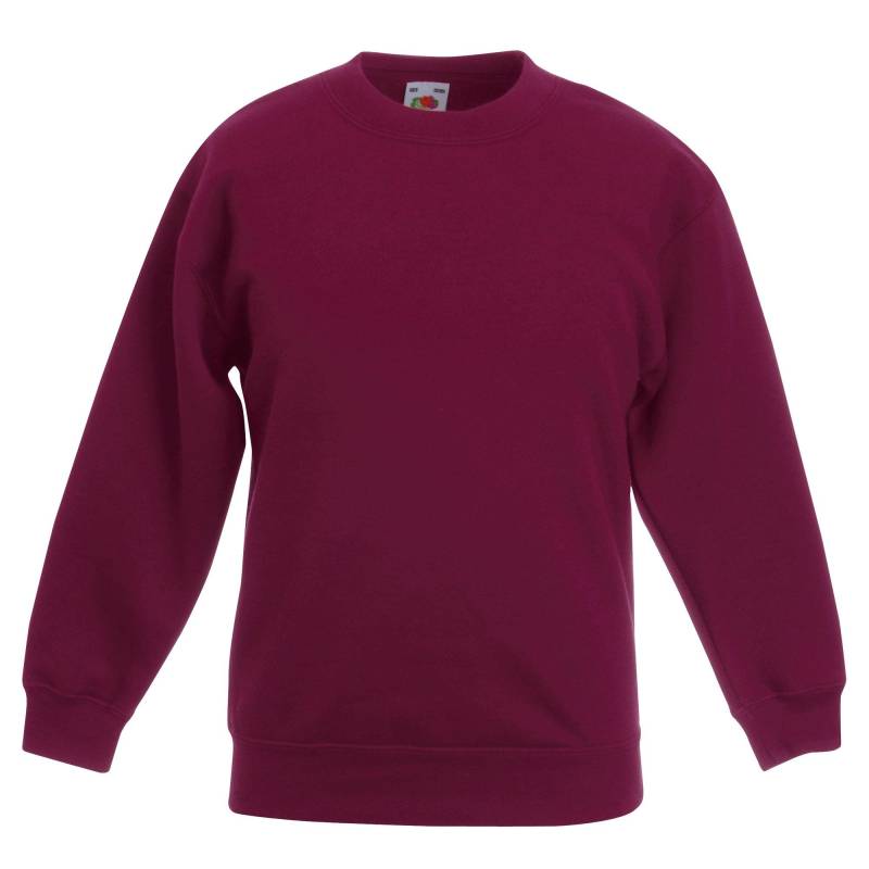 Klassisch 8020 Setin Sweatshirt (2er Pack) Mädchen Weinrot 7-8A von Fruit of the Loom