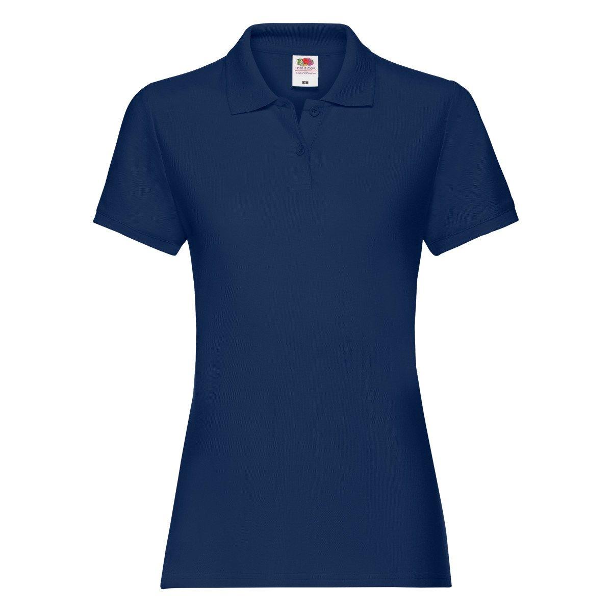 Ladyfit Premium Poloshirt Damen Marine XS von Fruit of the Loom