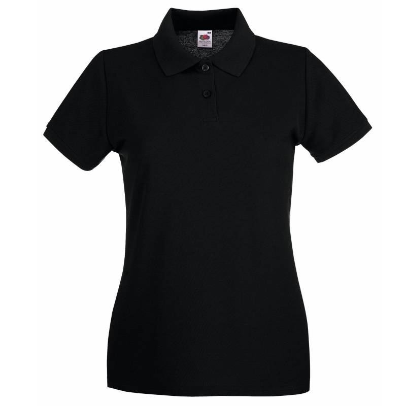 Ladyfit Premium Poloshirt Damen Schwarz XL von Fruit of the Loom