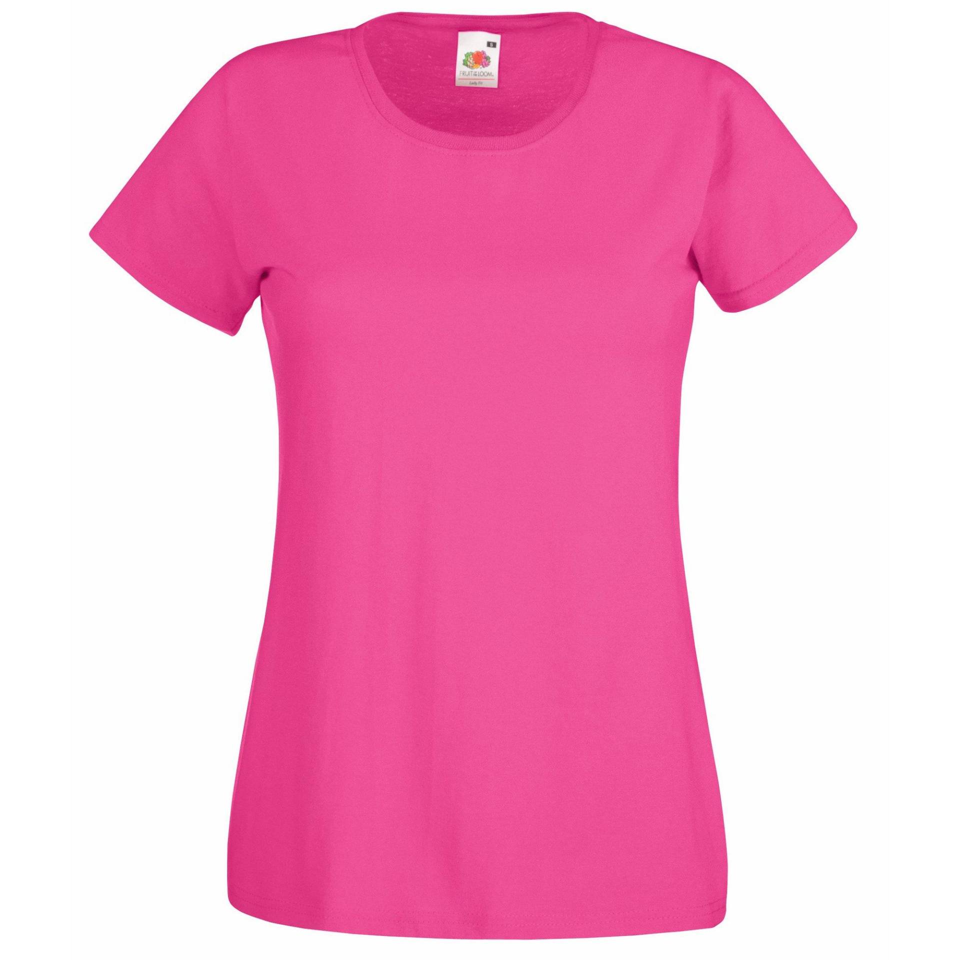 Ladyfit Tshirt (5 Stückpackung) Damen Fuchsia L von Fruit of the Loom