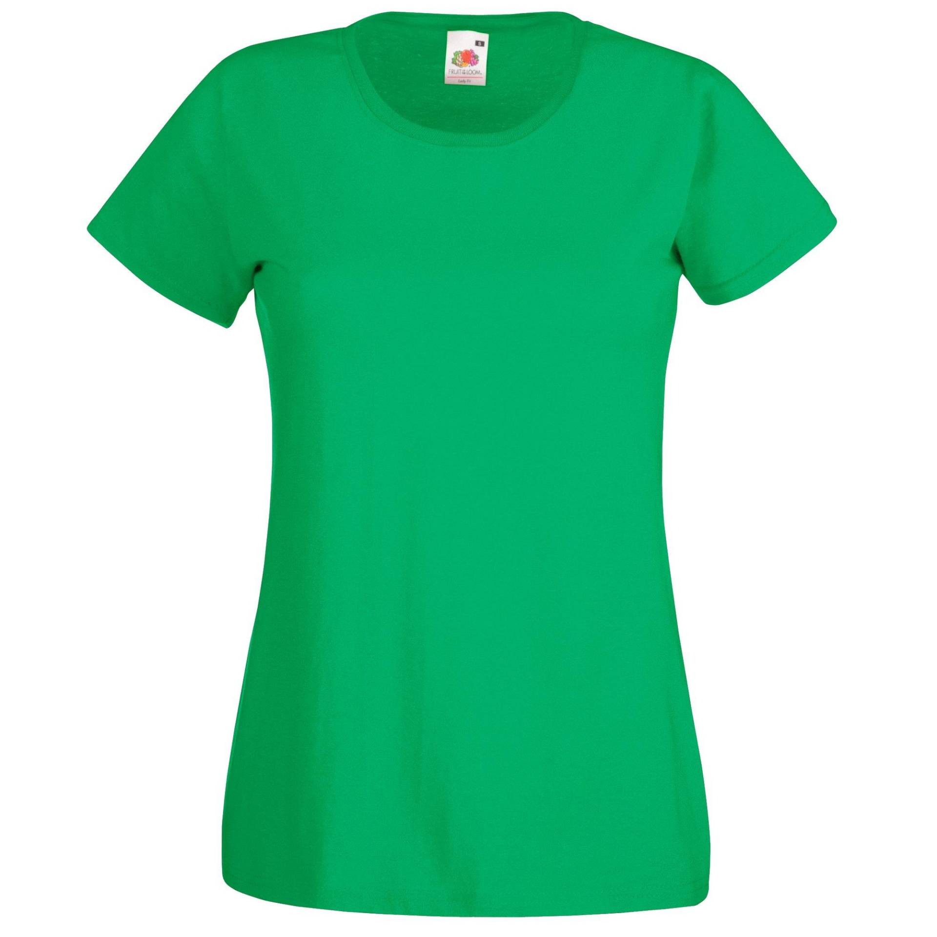 Ladyfit Tshirt (5 Stückpackung) Damen Grün M von Fruit of the Loom