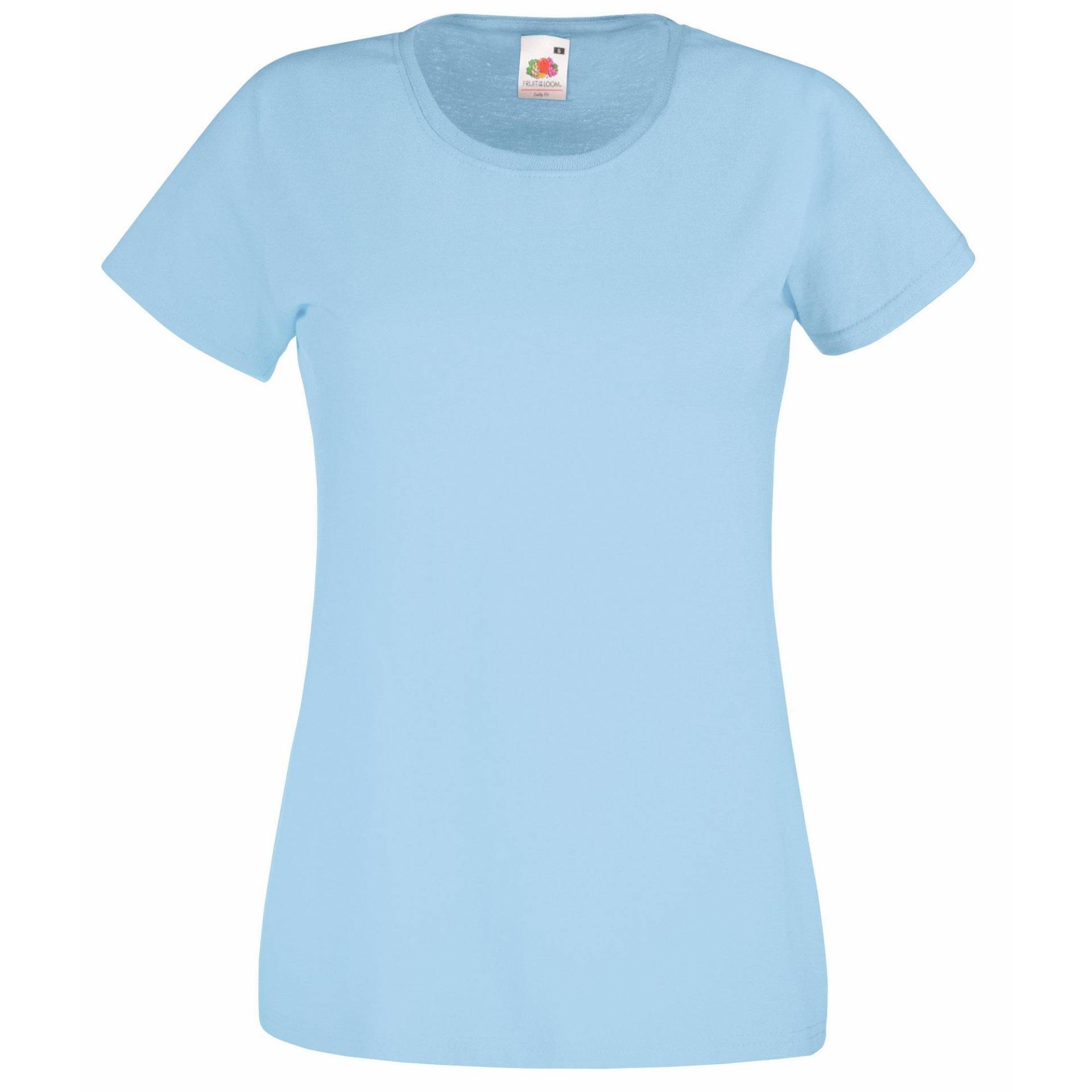 Ladyfit Tshirt (5 Stückpackung) Damen Himmelblau XS von Fruit of the Loom