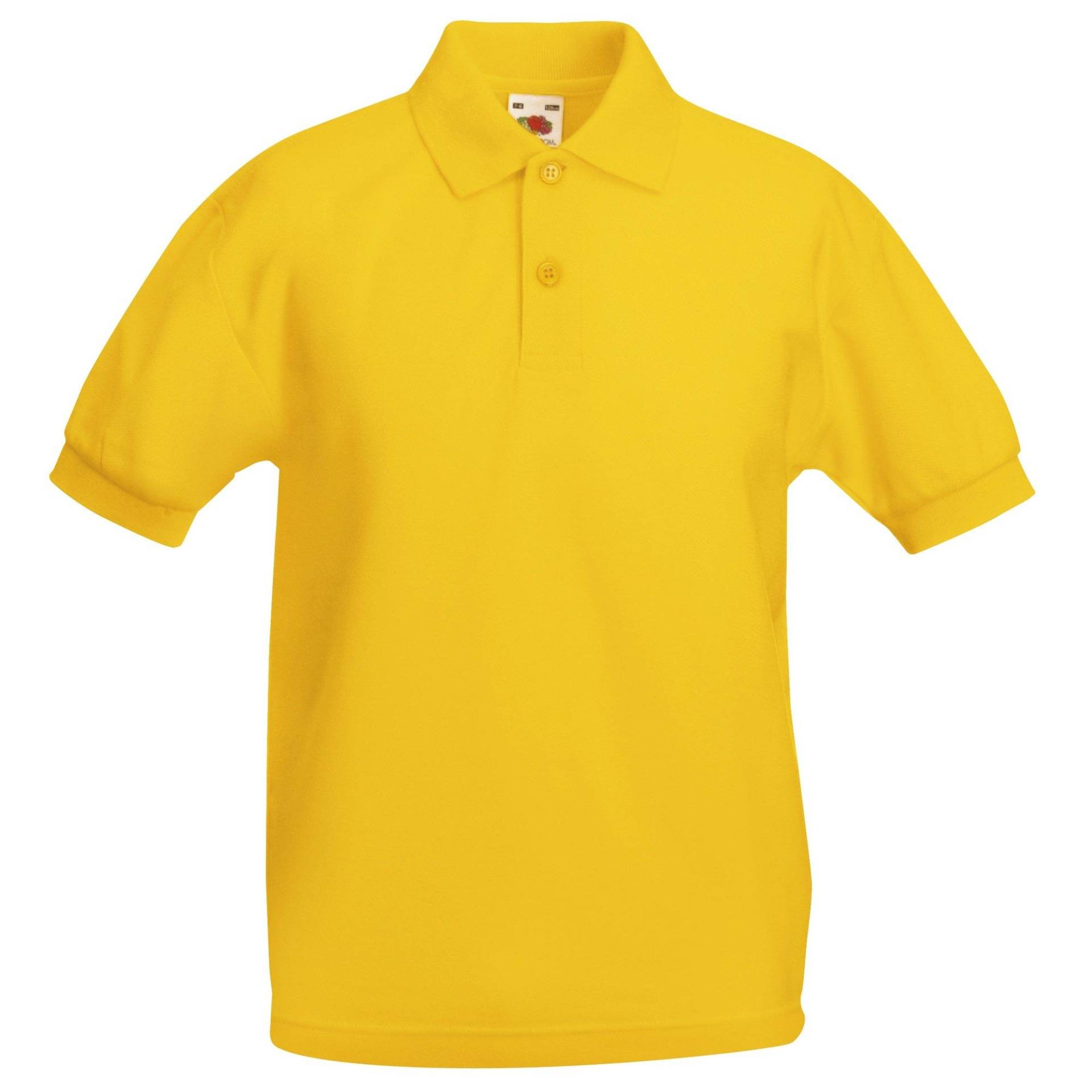 Polo Shirt, Kurzarm (2 Stückpackung) Jungen Gelbgold 3-4A von Fruit of the Loom