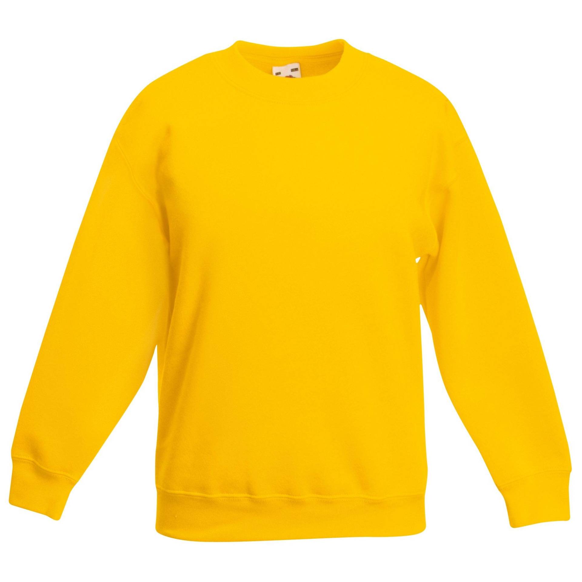 Klassische 8020 Setin Sweatshirt Mädchen Chrom 3-4A von Fruit of the Loom