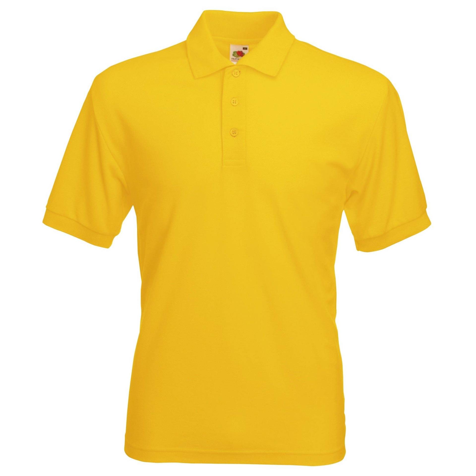 Piqué Poloshirt, Kurzarm Herren Gelb Bunt 3XL von Fruit of the Loom